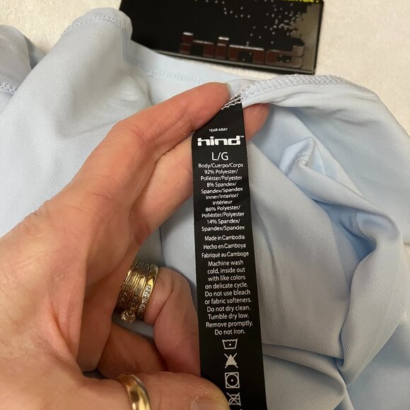 HIND Tennis Tank Dress BLUE Stretch Strappy Racerback Built-in Liner Women - Picture 12 of 16